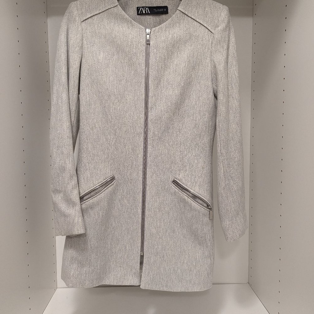 Light Gray ZARA Short Pea Coat